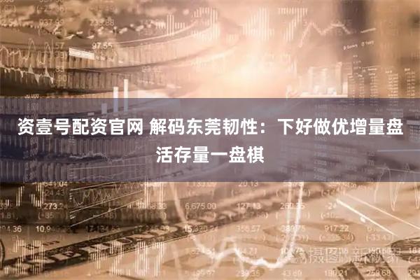 资壹号配资官网 解码东莞韧性:下好做优增量盘活存量一盘棋