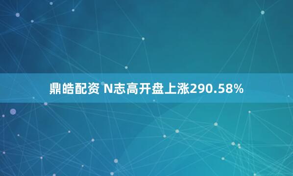 鼎皓配资 N志高开盘上涨290.58%